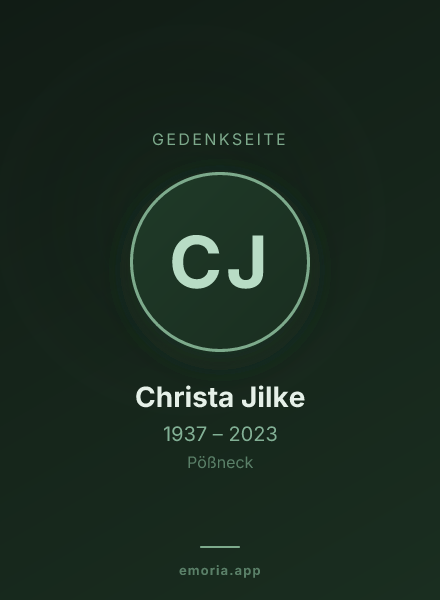 Gedenkportrait von Christa Jilke