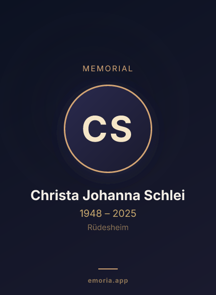 Memorial portrait of Christa Johanna Schlei