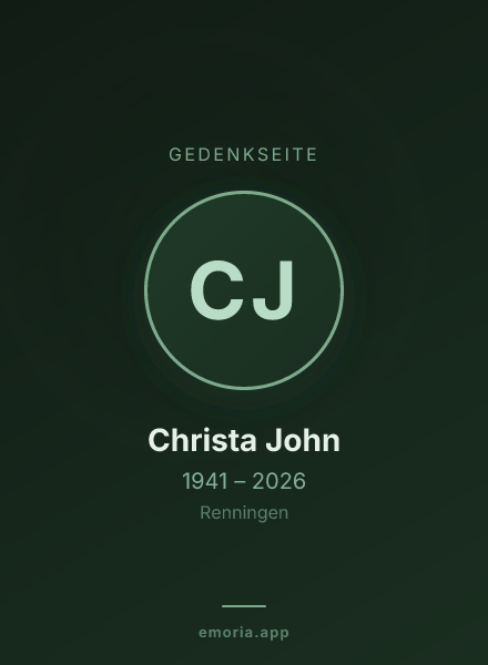 Gedenkportrait von Christa John