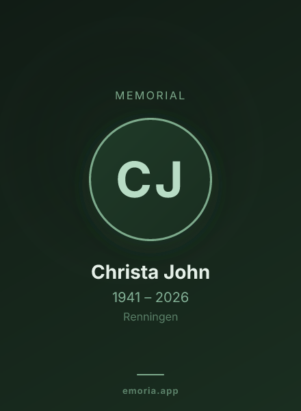 Memorial portrait of Christa John