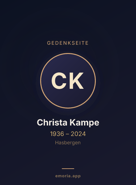 Gedenkportrait von Christa Kampe