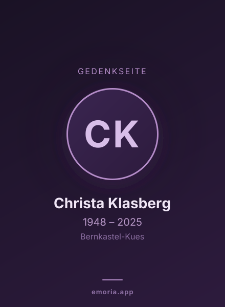 Gedenkportrait von Christa Klasberg
