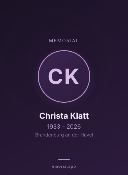 Memorial portrait of Christa Klatt