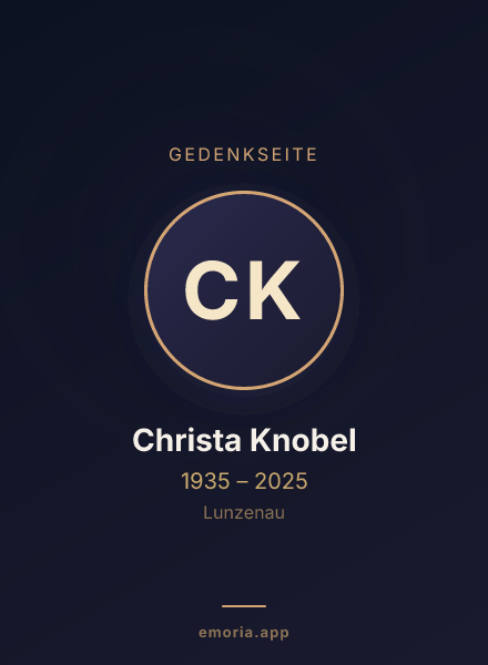 Gedenkportrait von Christa Knobel