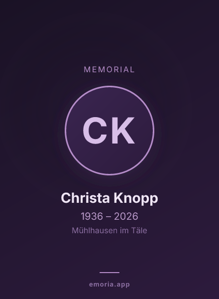 Memorial portrait of Christa Knopp