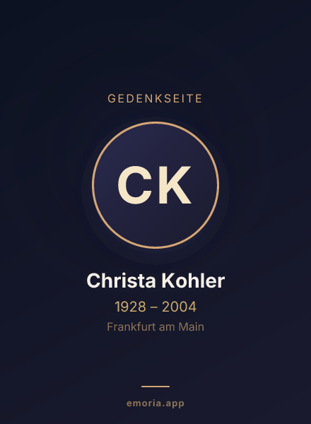 Gedenkportrait von Christa Kohler