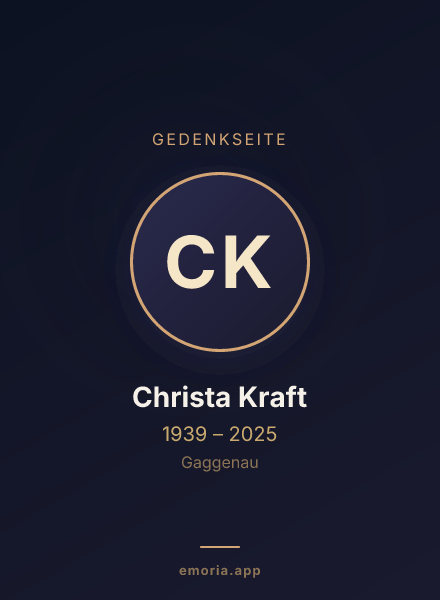 Gedenkportrait von Christa Kraft