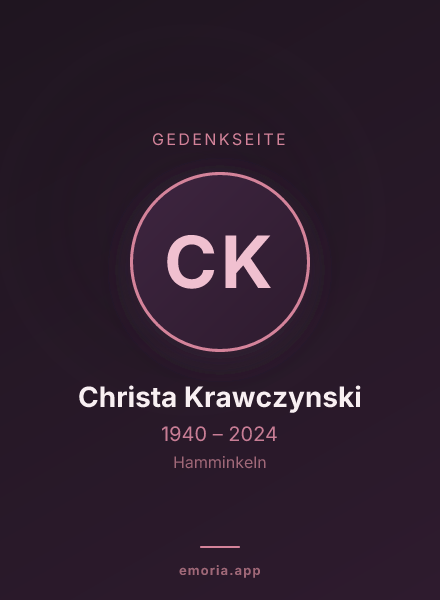 Gedenkportrait von Christa Krawczynski