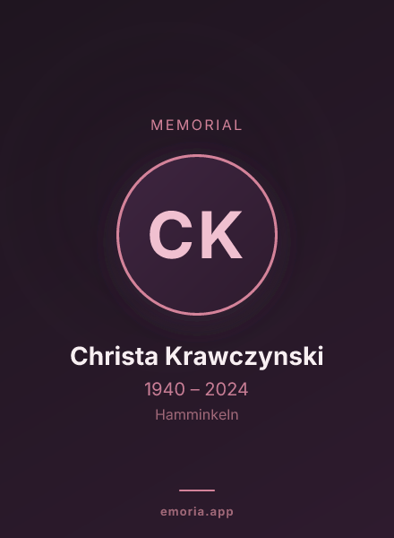 Memorial portrait of Christa Krawczynski