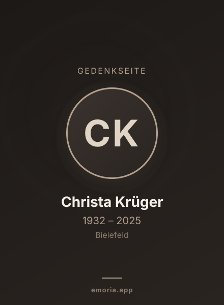 Gedenkportrait von Christa Krüger