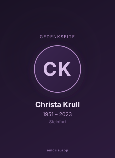 Gedenkportrait von Christa Krull