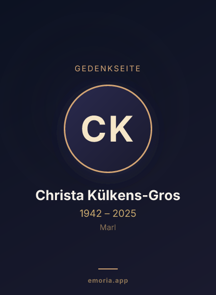 Gedenkportrait von Christa Külkens-Gros