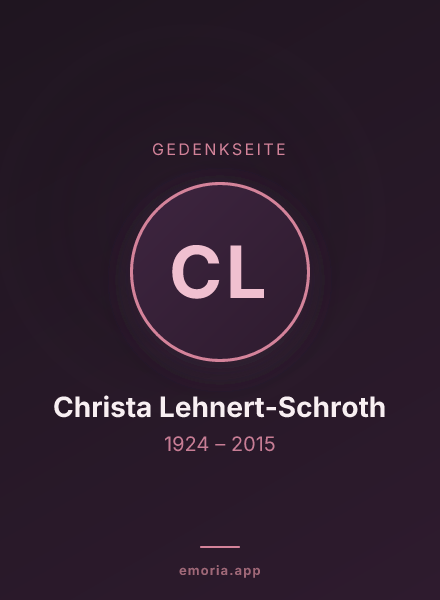 Gedenkportrait von Christa Lehnert-Schroth