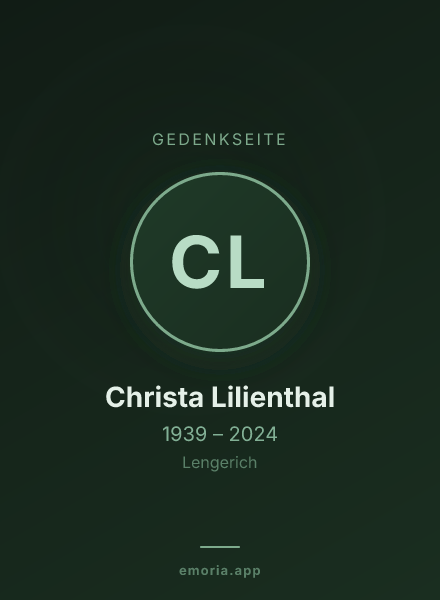 Gedenkportrait von Christa Lilienthal