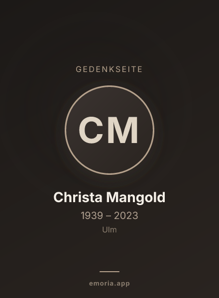 Gedenkportrait von Christa Mangold