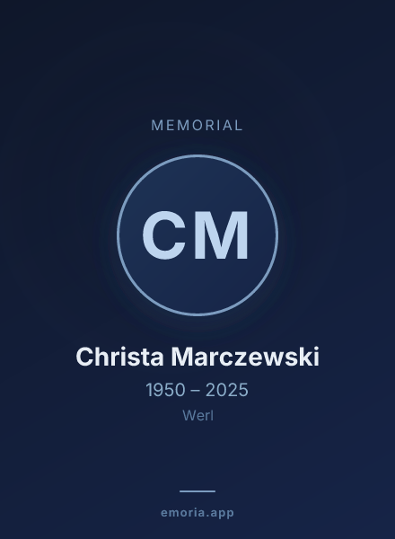 Memorial portrait of Christa Marczewski