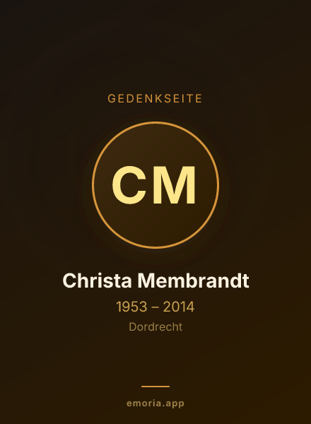 Gedenkportrait von Christa Membrandt