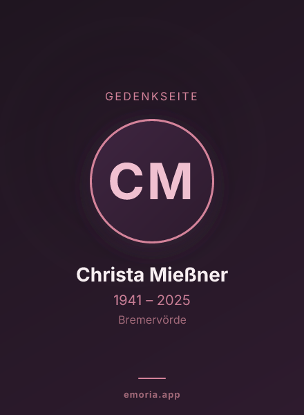 Gedenkportrait von Christa Mießner