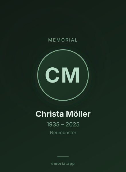 Memorial portrait of Christa Möller