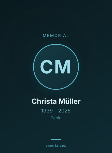 Memorial portrait of Christa Müller