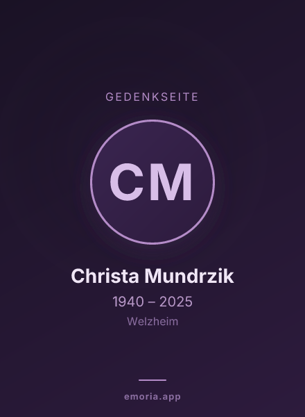 Gedenkportrait von Christa Mundrzik