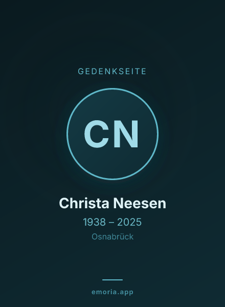 Gedenkportrait von Christa Neesen