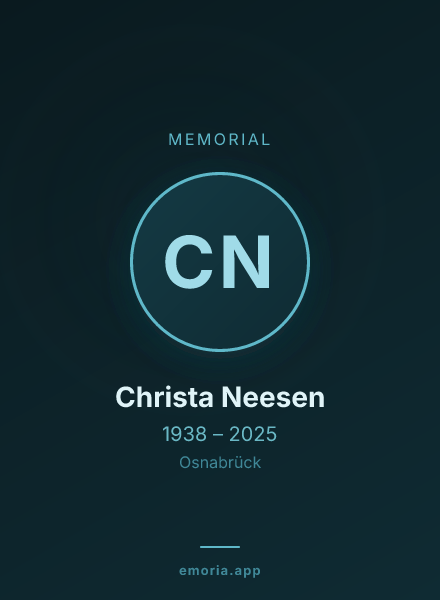 Memorial portrait of Christa Neesen
