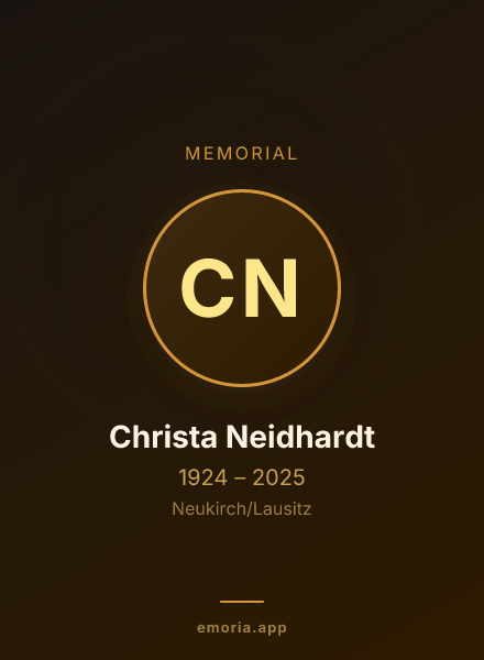 Memorial portrait of Christa Neidhardt