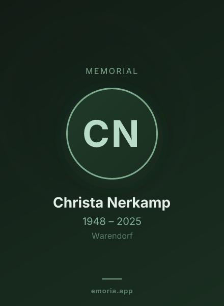 Memorial portrait of Christa Nerkamp