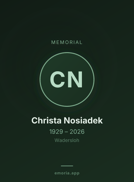 Memorial portrait of Christa Nosiadek