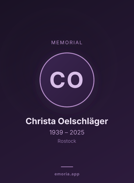 Memorial portrait of Christa Oelschläger