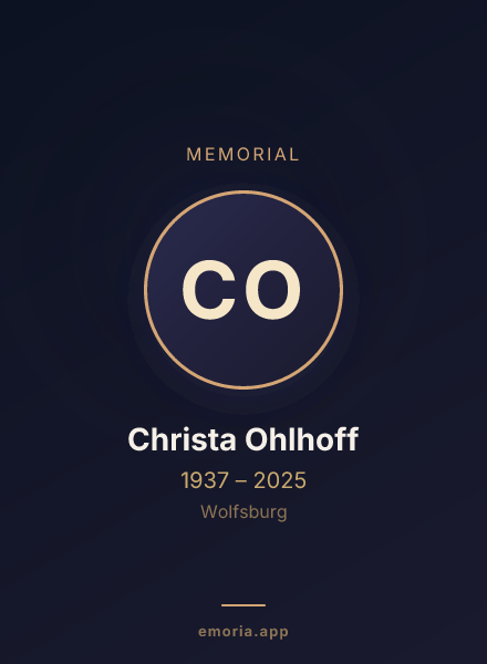 Memorial portrait of Christa Ohlhoff