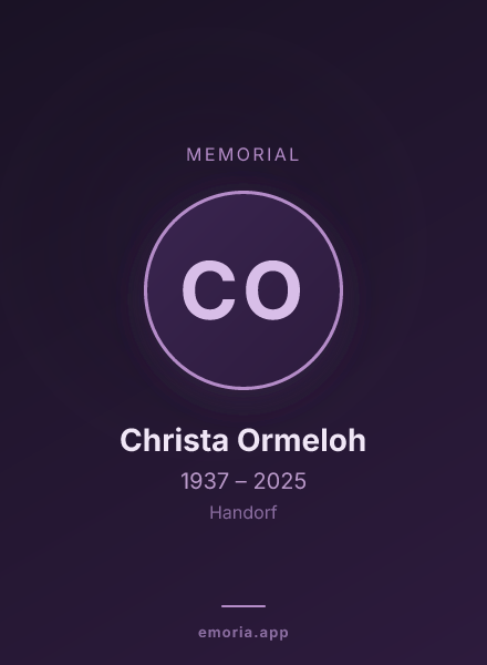 Memorial portrait of Christa Ormeloh