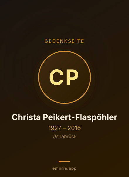 Gedenkportrait von Christa Peikert-Flaspöhler