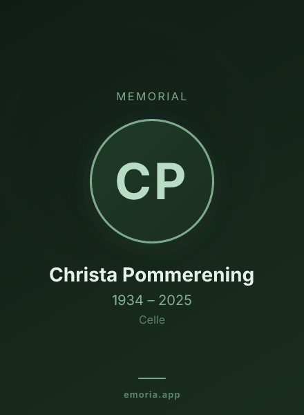 Memorial portrait of Christa Pommerening