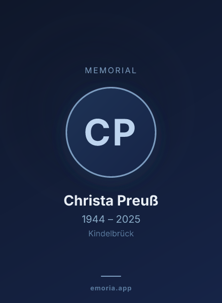 Memorial portrait of Christa Preuß
