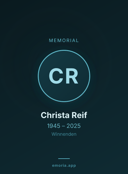 Memorial portrait of Christa Reif