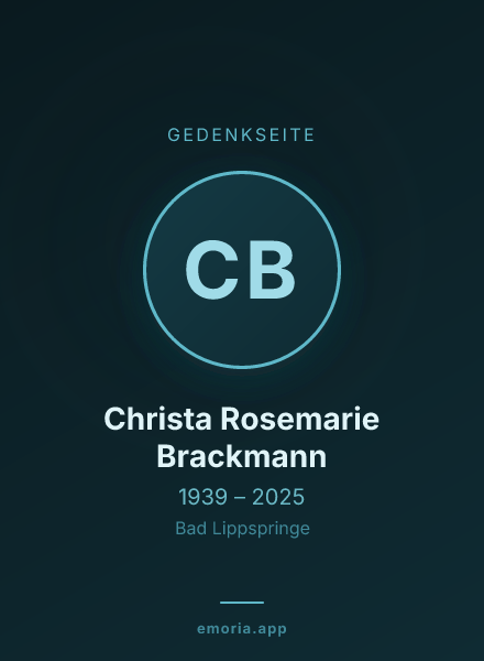 Gedenkportrait von Christa Rosemarie Brackmann