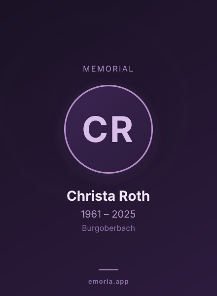 Memorial portrait of Christa Roth