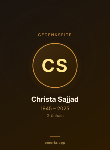 Gedenkportrait von Christa Sajjad