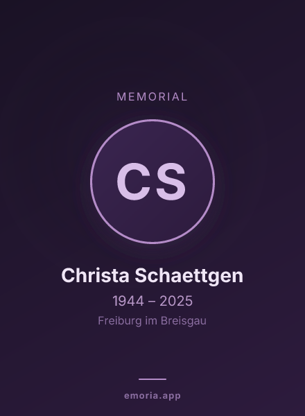 Memorial portrait of Christa Schaettgen