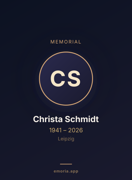 Memorial portrait of Christa Schmidt