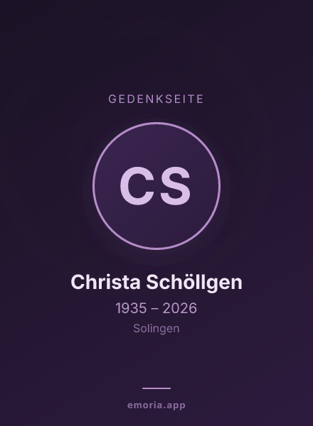 Gedenkportrait von Christa Schöllgen