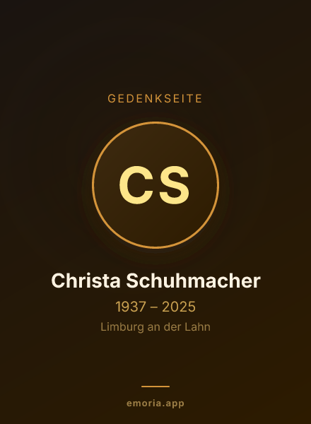 Gedenkportrait von Christa Schuhmacher
