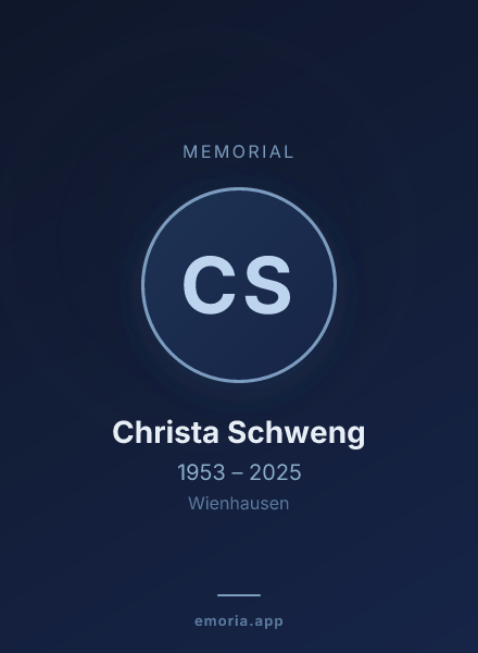 Memorial portrait of Christa Schweng