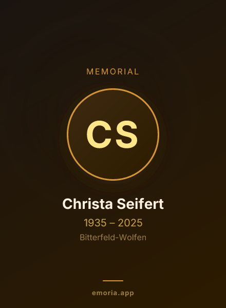 Memorial portrait of Christa Seifert