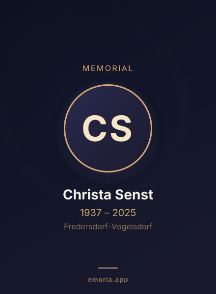 Memorial portrait of Christa Senst