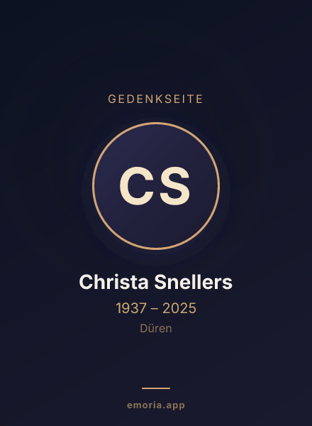 Gedenkportrait von Christa Snellers