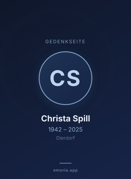 Gedenkportrait von Christa Spill