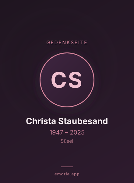 Gedenkportrait von Christa Staubesand